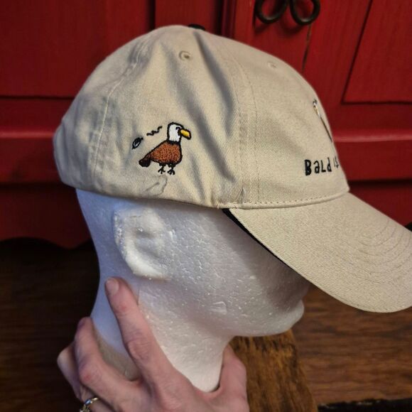 Bald is Beautiful Baseball Cap Pacific Headwear Petersburg Alaska Tan Hat EUC - Picture 4 of 5
